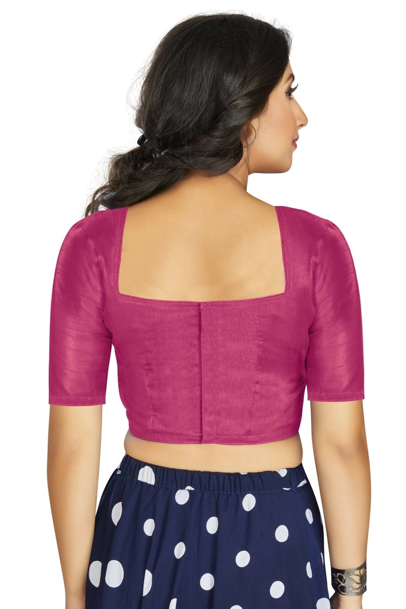 Aastha Fashion Women's Pink Art Silk Designer Traditional Readymade Blouse