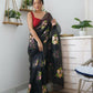 Vamsee Black Organza Saree - Swadesiicart