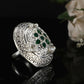 Joban Fashion Women Green Stone Silver Tone Ring | Swadesiicart