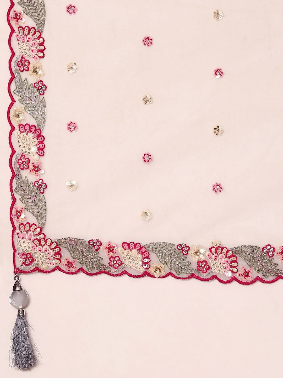 House of Panchhi Grey Organza Sequins and Zarkan embroidery Lehenga choli & Dupatta | Swadesiicart