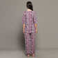 Breathables Women Cotton Printed Loungewear Kurta And Pants Co-Ord Set Pink I Night Wear | Floral Print
