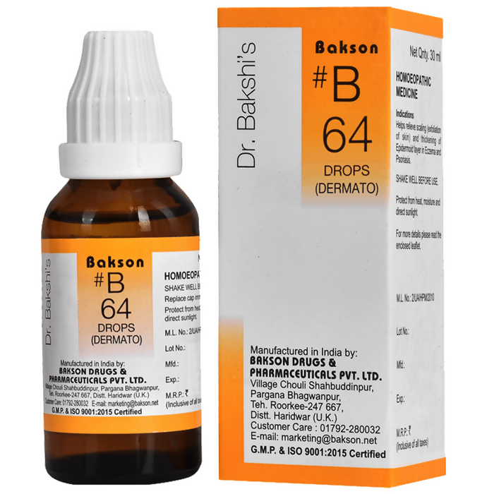 Bakson's Homeopathy B64 Dermato Drops - Swadesiicart
