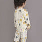 Breathables White Animal Print Cotton Nightsuit Set | Boys & Girls Kids Sleepwear