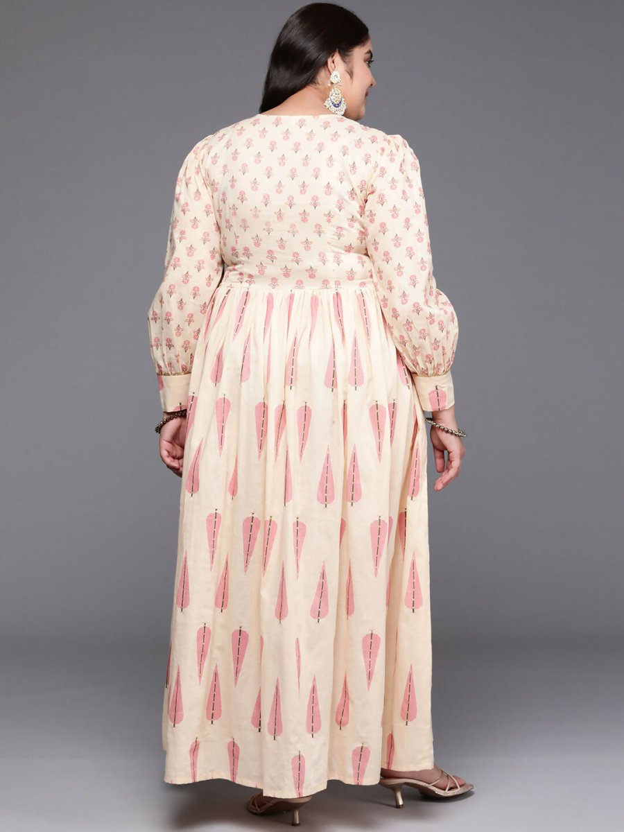 Ahalyaa Women's Traditional wear Ethnic Dress - Tan | Swadesiicart