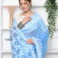 Very Much Indian Jamdhani Cotton Saree - Powder Blue | Swadesiicart