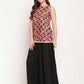 Ahalyaa Women's Black Crepe Digital Shibori Print Top Palazzo Set | Swadesiicart