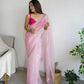 Vamsee Sheetal Peach Organza Saree - Swadesiicart