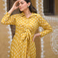 Jyoti Fashion Women's Mustard Pure Muslin Heavy Digital Printed Kurta Pant Set | Swadesiicart