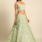 House of Panchhi Lime Green Net Sequins and Zarkan embroidery Lehenga choli & Dupatta | Swadesiicart
