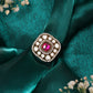 Ruby Raang Gold Polished Maroon Kundan And Stone Ring | Swadesiicart