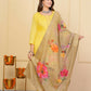 Yellow Viscose Organza Jacquard Embroidered Stitched Suit With Dupatta - Tanisha | Swadesiicart