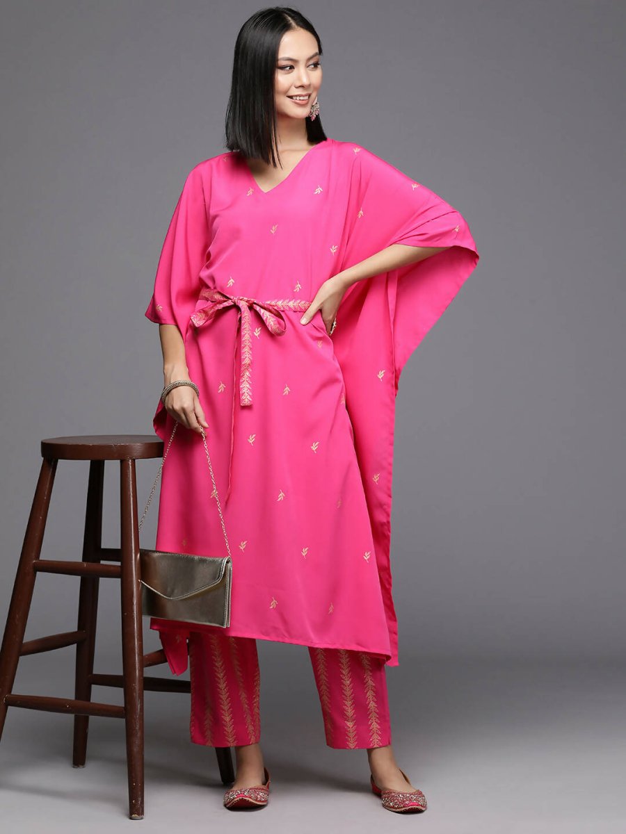 Ahalyaa Women's Traditional wear Kurta Set - Pink | Swadesiicart