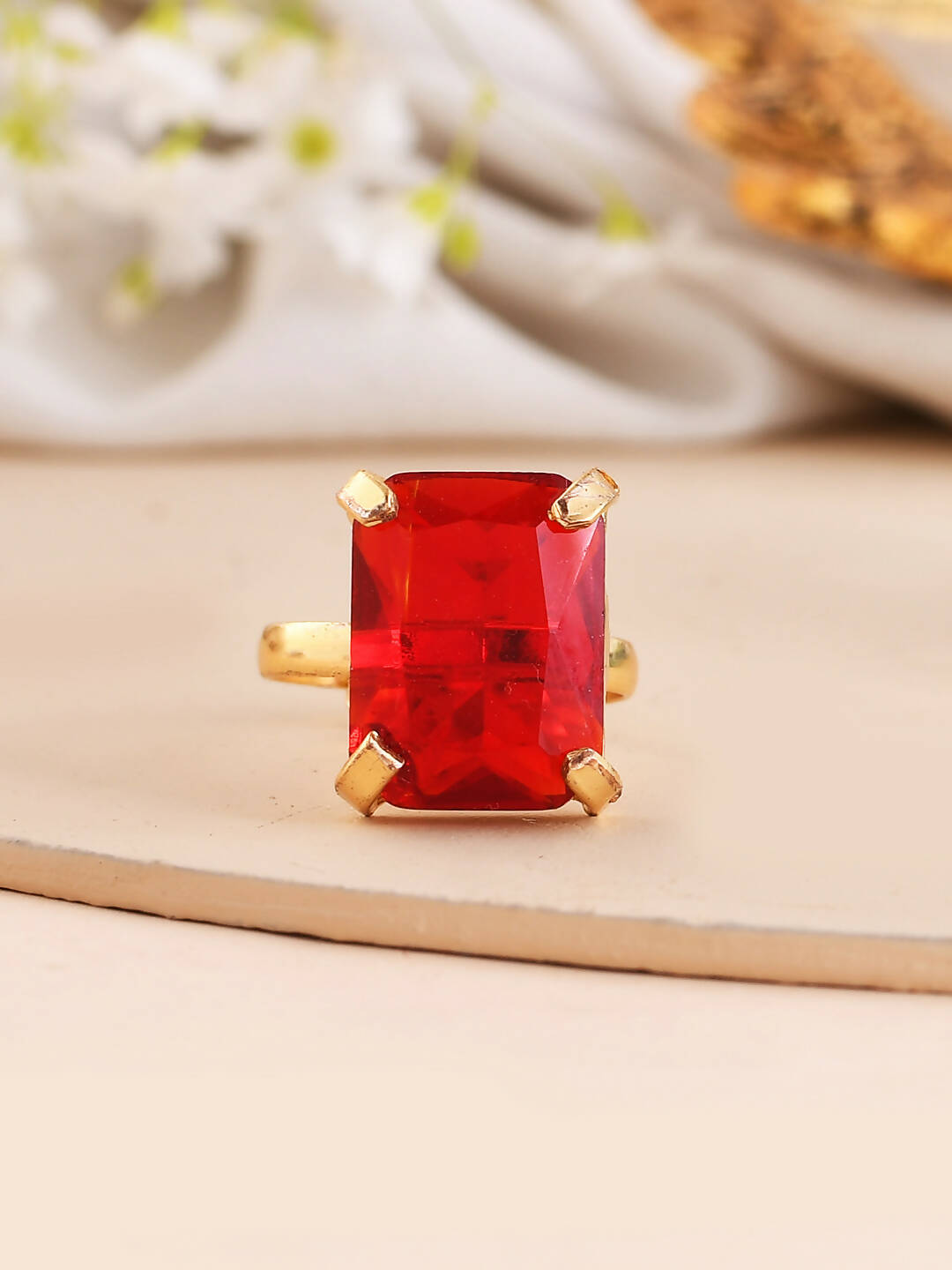 VOJ Women Gold Color stainless steel Ring - Swadesiicart