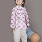 Breathables Kids Boys & Girls Cotton Night Suit – Purple Dinosaur Print Kurta & Pyjama Co-Ord Set