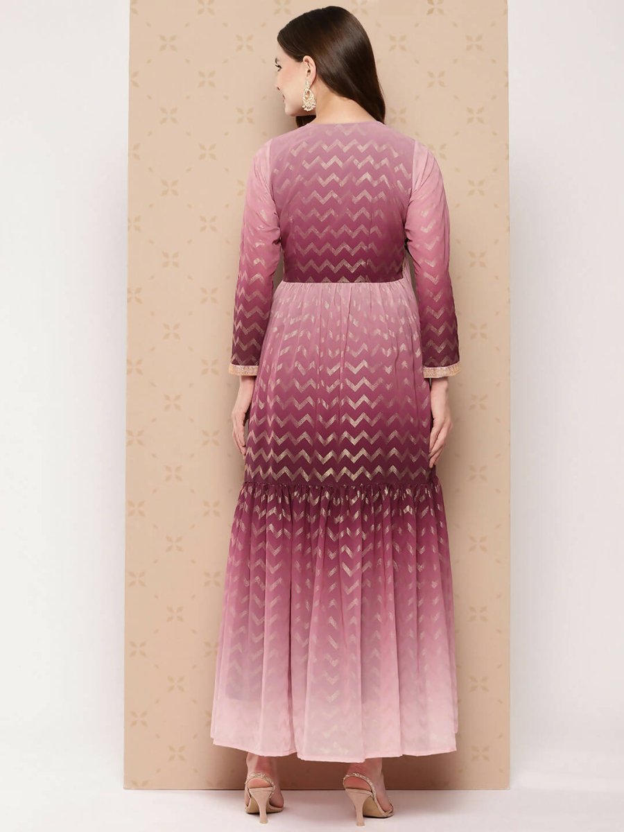 Ahalyaa Women's Traditional wear Ethnic Dress - Burgundy | Swadesiicart