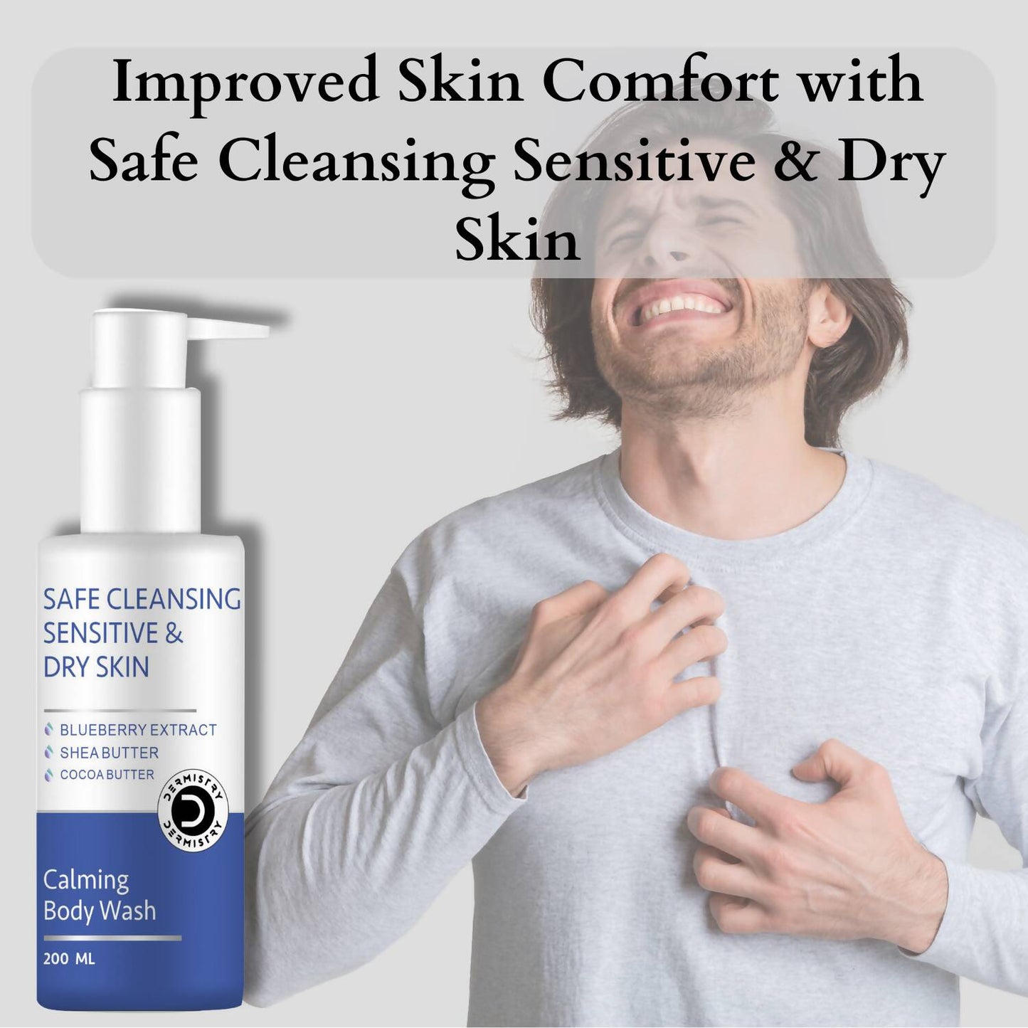 Dermistry Calming Body Wash & Calming Soothening Body Milk Lotion - Swadesiicart