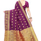 Vamika Banarasi Jacquard Weaving Wine Red Saree | Swadesiicart