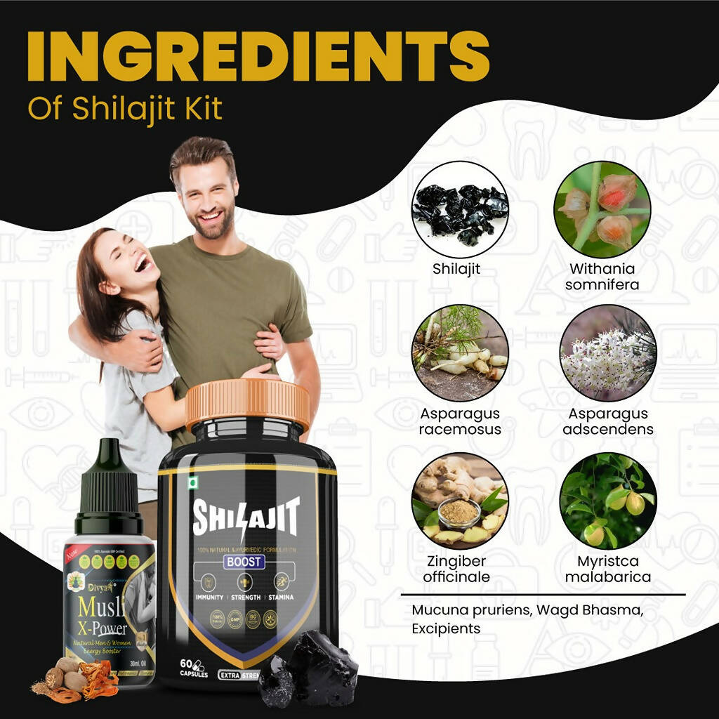 Divya Shree SJ Capsule & Musli X-Power Oil Combo - Swadesiicart