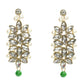 Mominos Fashion Johar Kamal Gold-Polished Rani Haar with Green and Off white Pearls Jewellery Set - Swadesiicart
