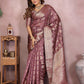 Aastha Fashion Purple Soft Organza Silk Weaving Saree