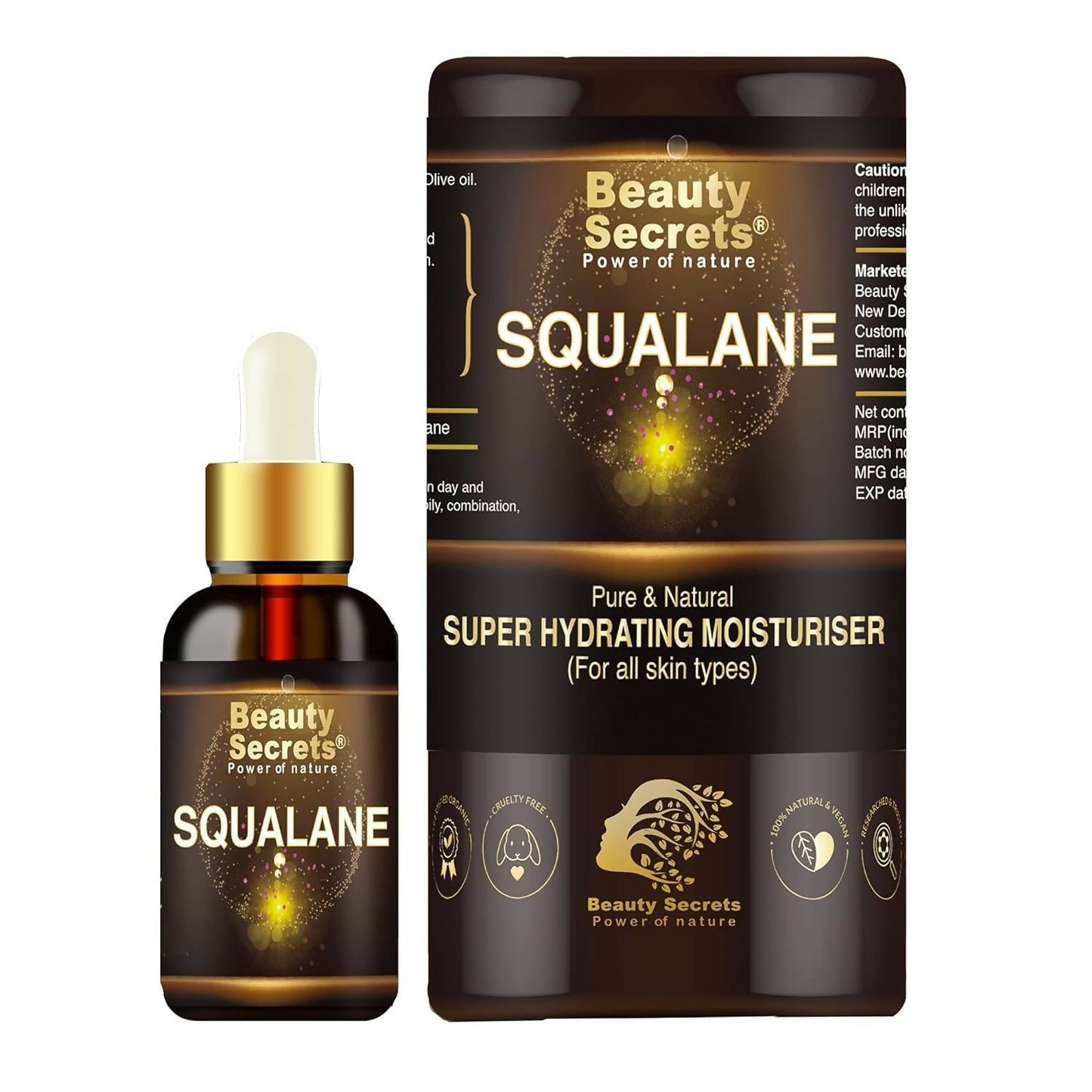 Beauty Secrets Certified Organic Squalane Oil For Face | Swadesiicart