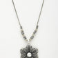 NVR Women's Silver-Toned Floral Shape Pendant with Chain | Swadesiicart