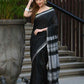 Beatitude Black Cotton Handloom Saree