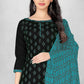 Black Cotton Printed Unstitched Dress Material - Amara