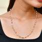 VOJ Gold-Polished Chain For Women With White Pearls | Swadesiicart