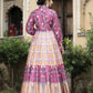 Wedding Designer Purple Soft Dola Silk Anarkali suit with Dupatta - Samanta - Swadesiicart