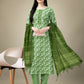 Jyoti Fashion Women's Green Rayon Embroidery & Sequence work Kurta with Trouser & Dupatta | Swadesiicart