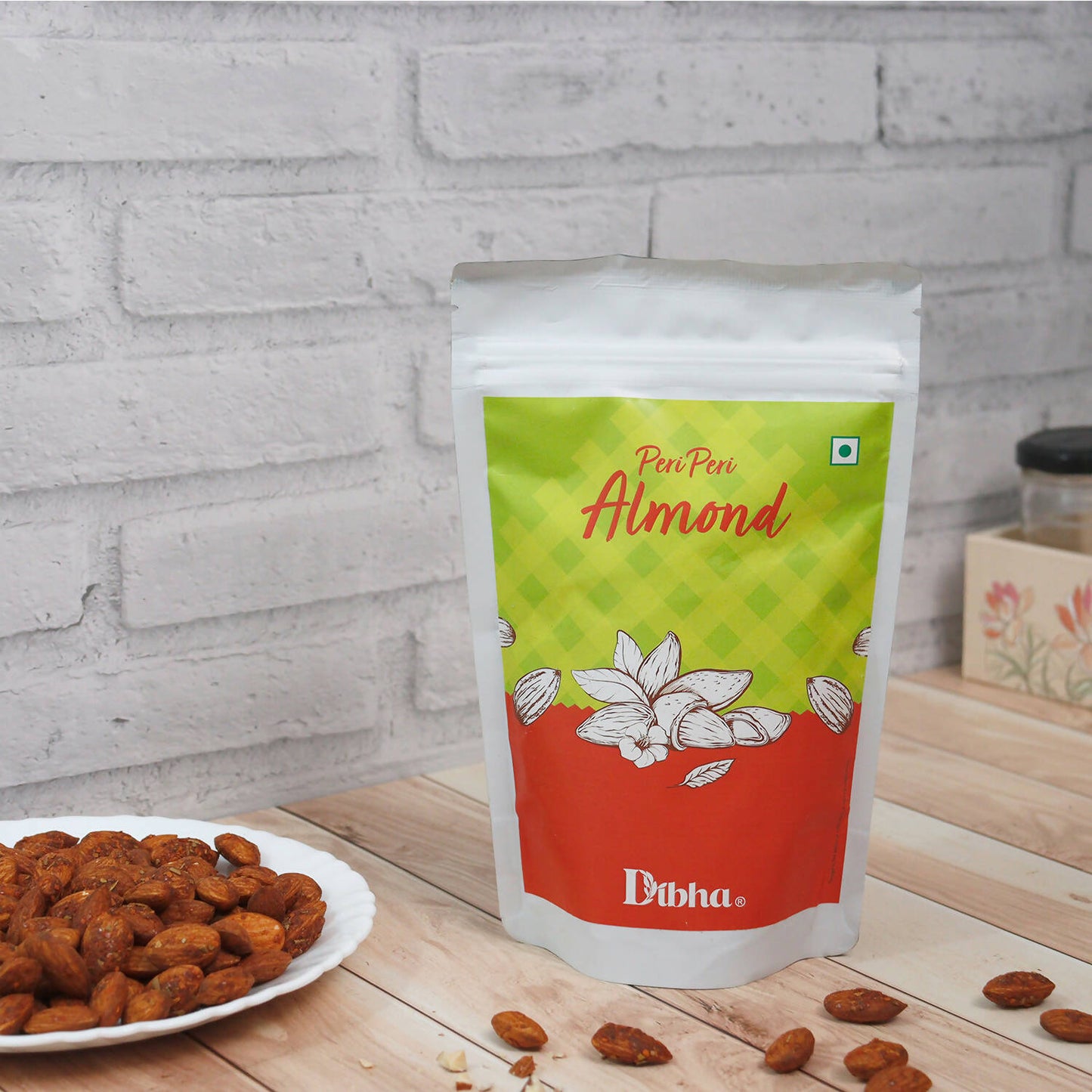 Dibha - Honest Snacking Peri Peri Almonds - Swadesiicart