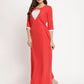 Ahalyaa Wome's Red Crepe Solid Kurta With Dupatta | Swadesiicart