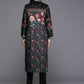 Ahalyaa Women Black & Red Floral Printed Gotta Patti Floral Velvet Kurta | Swadesiicart