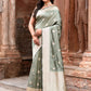 Joban Fashion Dusty Olive Banarasi Katan Pure Handloom Silk Saree | Swadesiicart