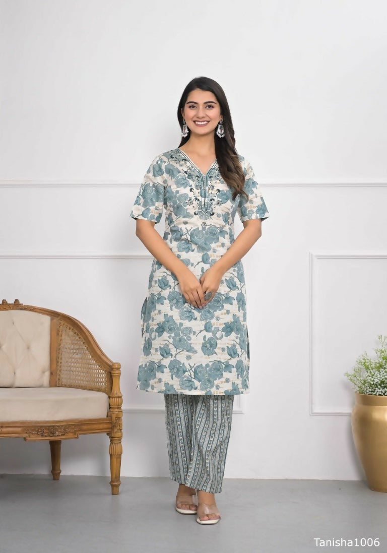 Festive Wear Ethnic Off White chanderi Stitched Suit With Dupatta - Anbazaar - Swadesiicart