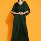 Women Republic Green Georgette Hand Embellished Kaftan Style Gown | Swadesiicart