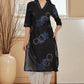 W for Woman Black Bold Floral Printed Pure Cotton Straight Kurta with Lace