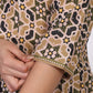 W for Woman Beige Geometric Printed Embroidered Anarkali Cotton Kurta