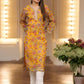 W for Woman Yellow Floral Printed Straight Kota Kurta