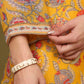 W for Woman Yellow Floral Printed Straight Kota Kurta