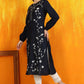 W for Woman Black Thread Embroidered Cotton Modal Straight Kurta