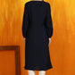 W for Woman Black Thread Embroidered Cotton Modal Straight Kurta