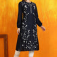 W for Woman Black Thread Embroidered Cotton Modal Straight Kurta