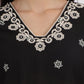 W for Woman Black Bandhani Printed Pure Cotton Straight Kurta