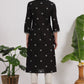 W for Woman Black Bandhani Printed Pure Cotton Straight Kurta