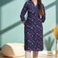 W for Woman Blue Bold Floral Printed Cotton Cambric Straight Kurta
