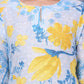 W for Woman Bue Floral Printed Pure Cotton Straight Kurta with Lace