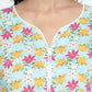 W for Woman Aqua Green Printed Modal Straight Kurta