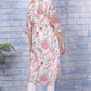 W for Woman Off-White Floral Printed Kota Straight Kurta with Lace